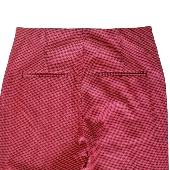 Helmut Lang Red & Black Houndstooth Flare Crop Pants - Picture 7 of 12